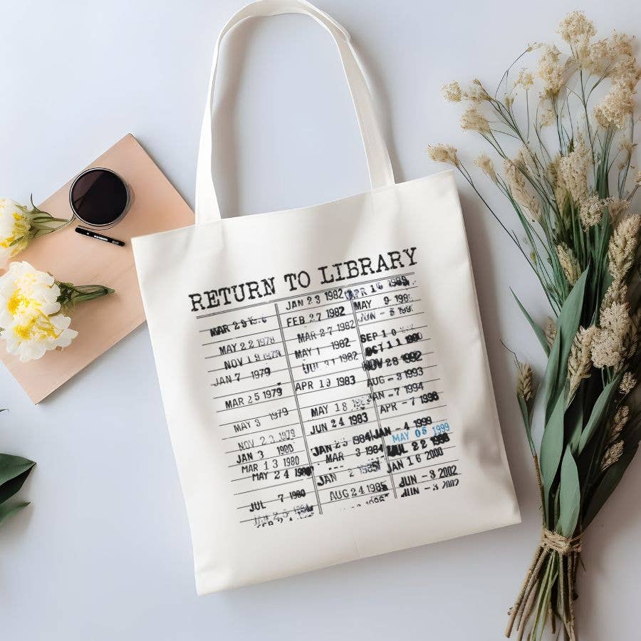 Return to Library Books Reading Canvas Tote Bag