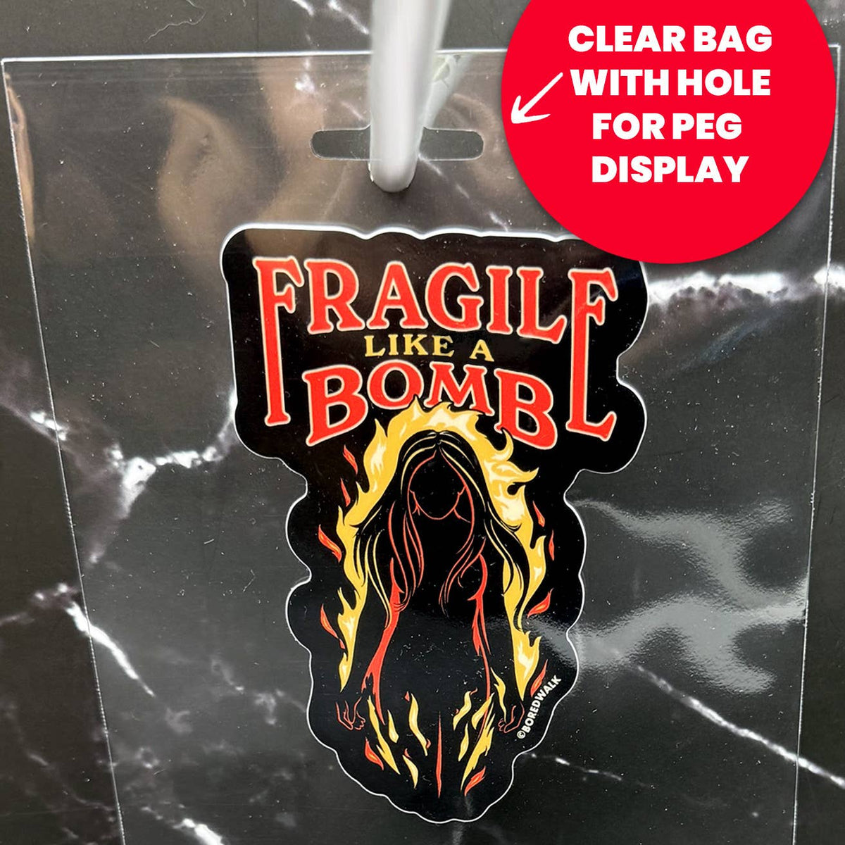 Fragile Like a Bomb Die Cut Sticker