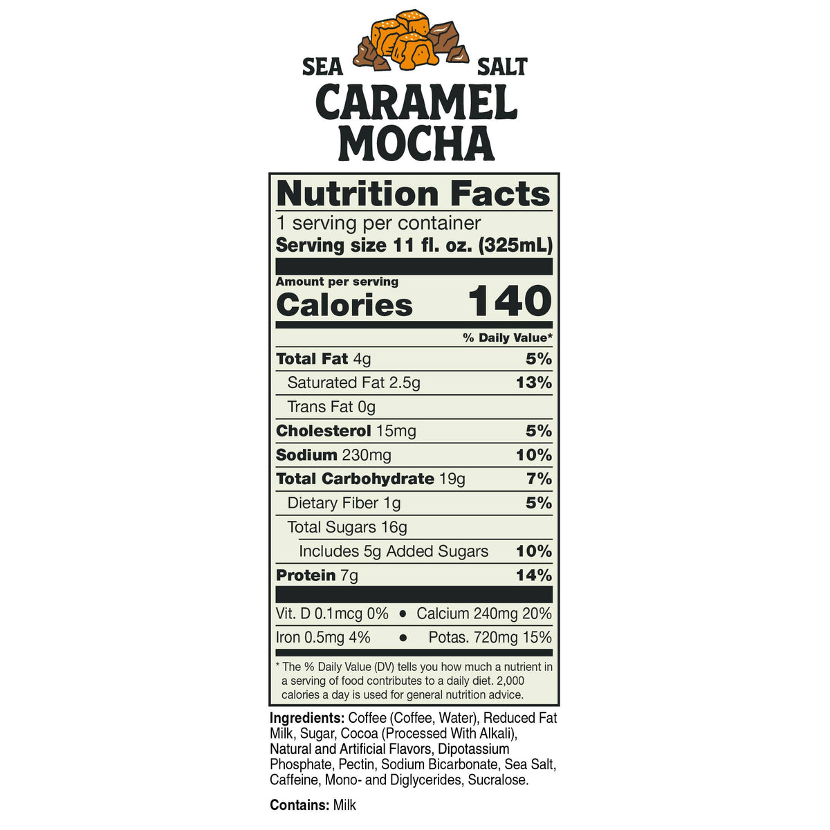Sea Salt Caramel Mocha Latte Iced Coffee Can