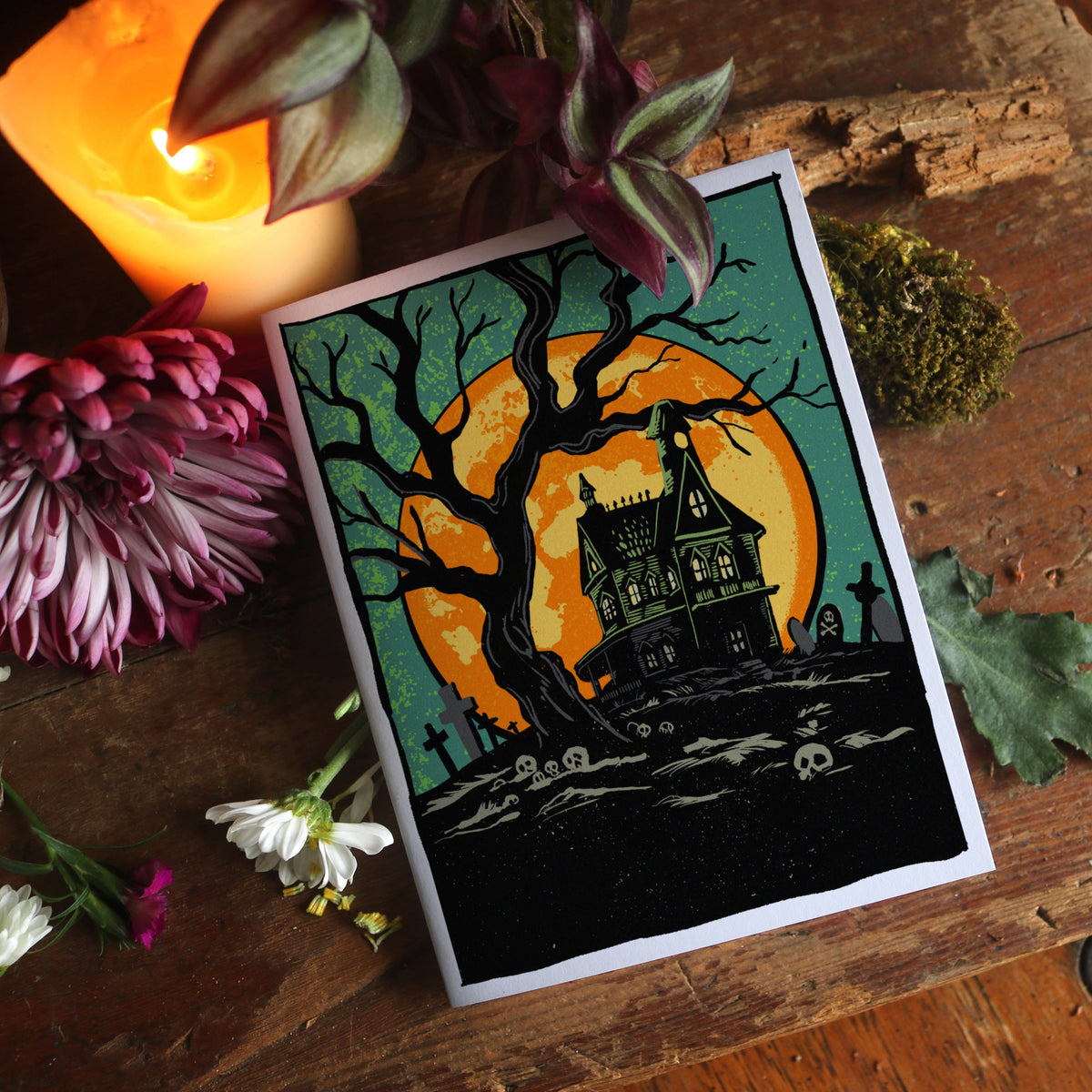 Haunted House - Blank Halloween Notecards