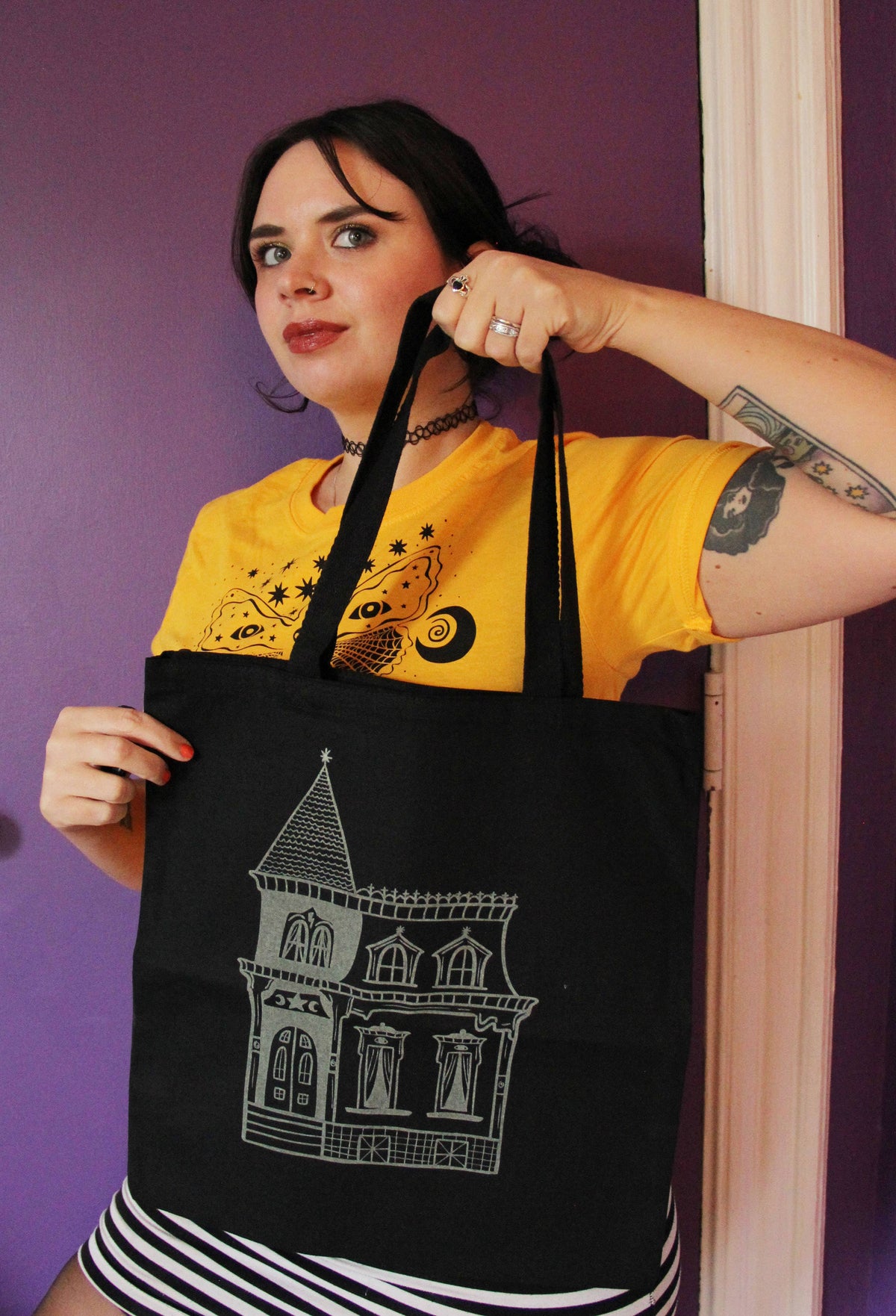 Haunted House GLOWS IN THE DARK Tote