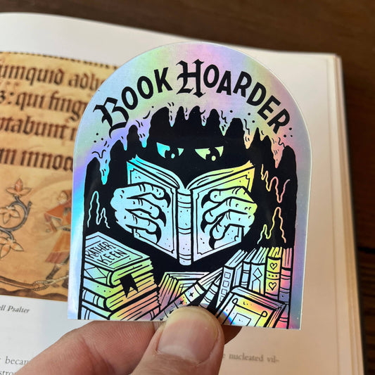 Book Hoarder vinyl sticker