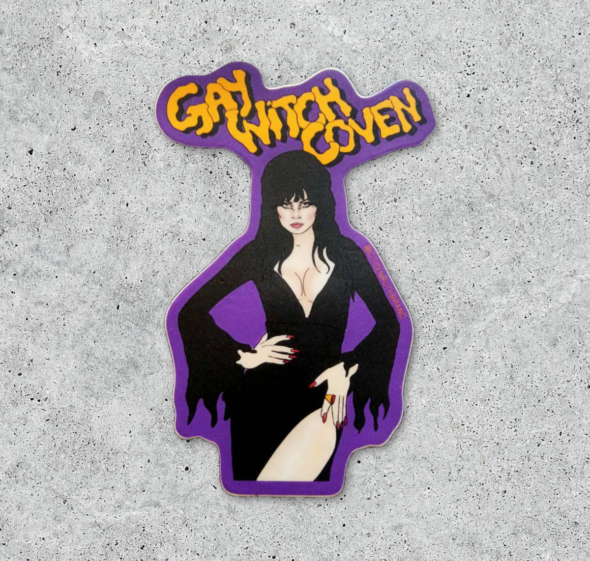 Elvira Gay Witch Coven vinyl sticker
