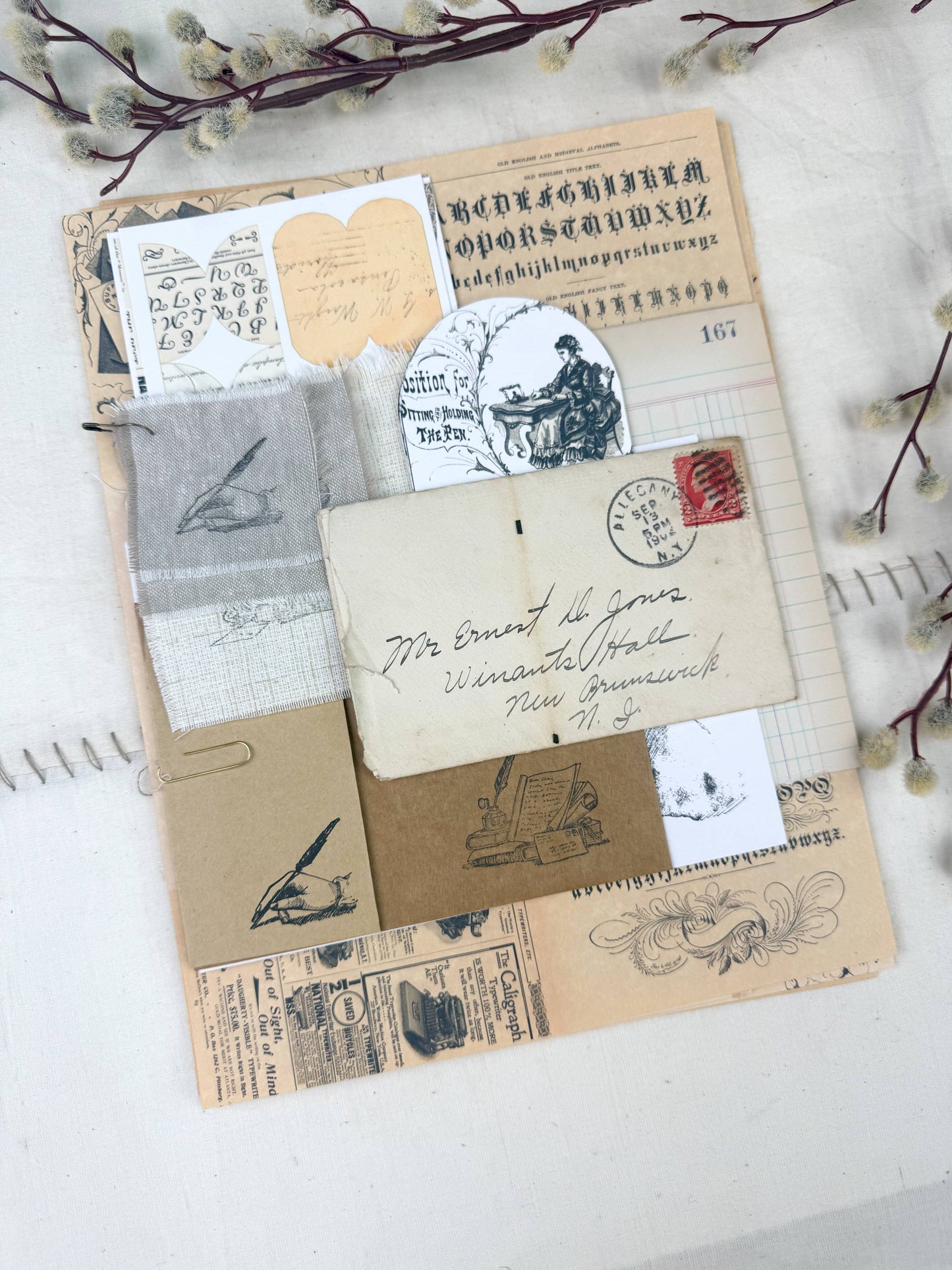 Writing Ephemera Kit for Junk Journaling
