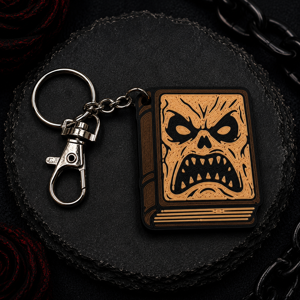 Angry Book Keychain