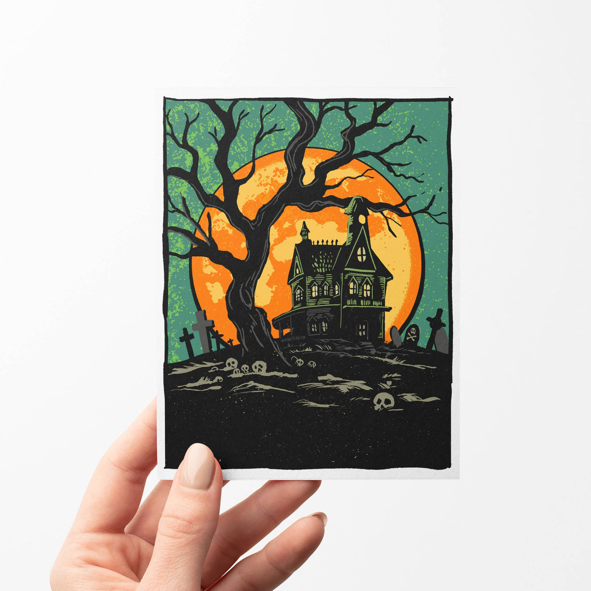 Haunted House - Blank Halloween Notecards