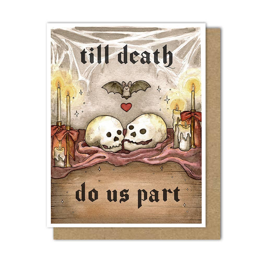 Romantic Skulls Greeting Card, "Till Death Do Us Part"