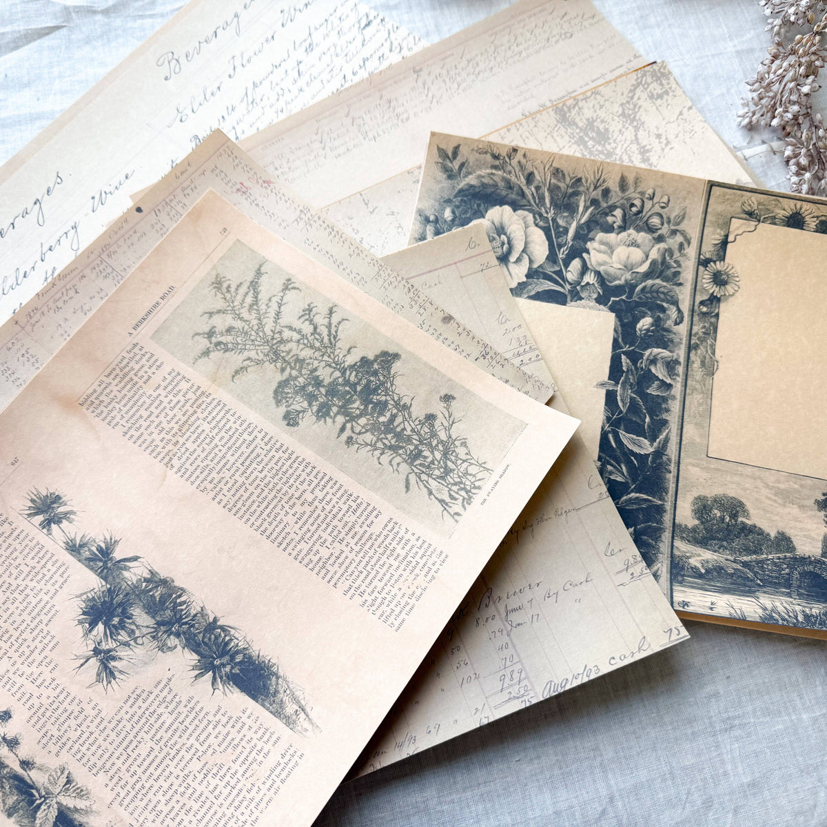 Junk Journal Page Pack- Signature Pages, Journal Making Kit