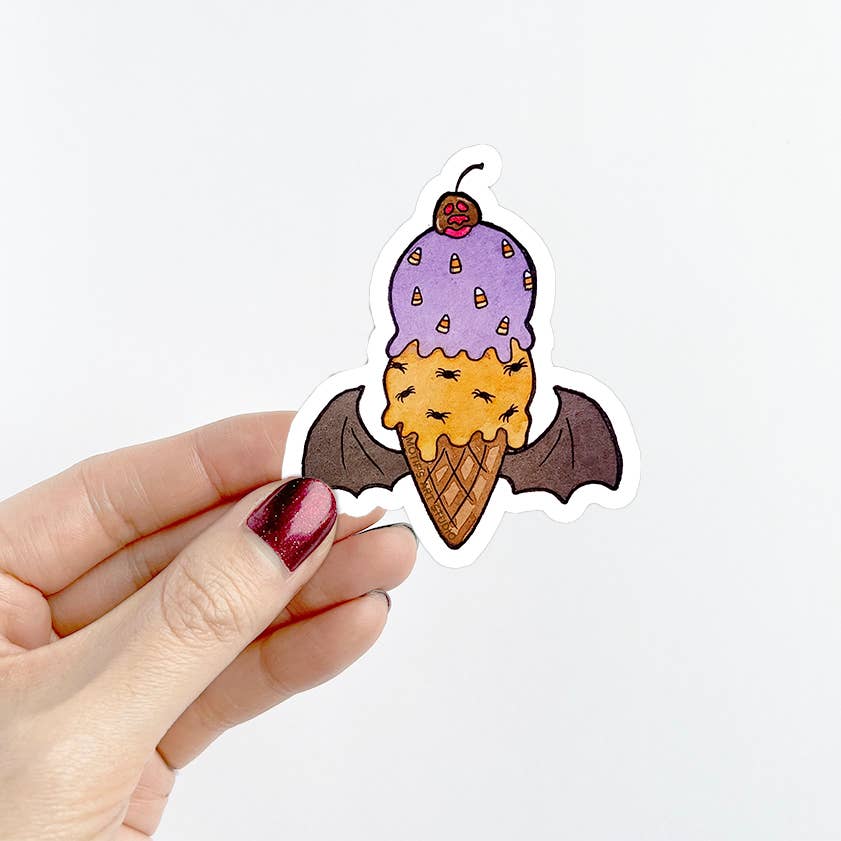 Batty Ice Cream Sticker
