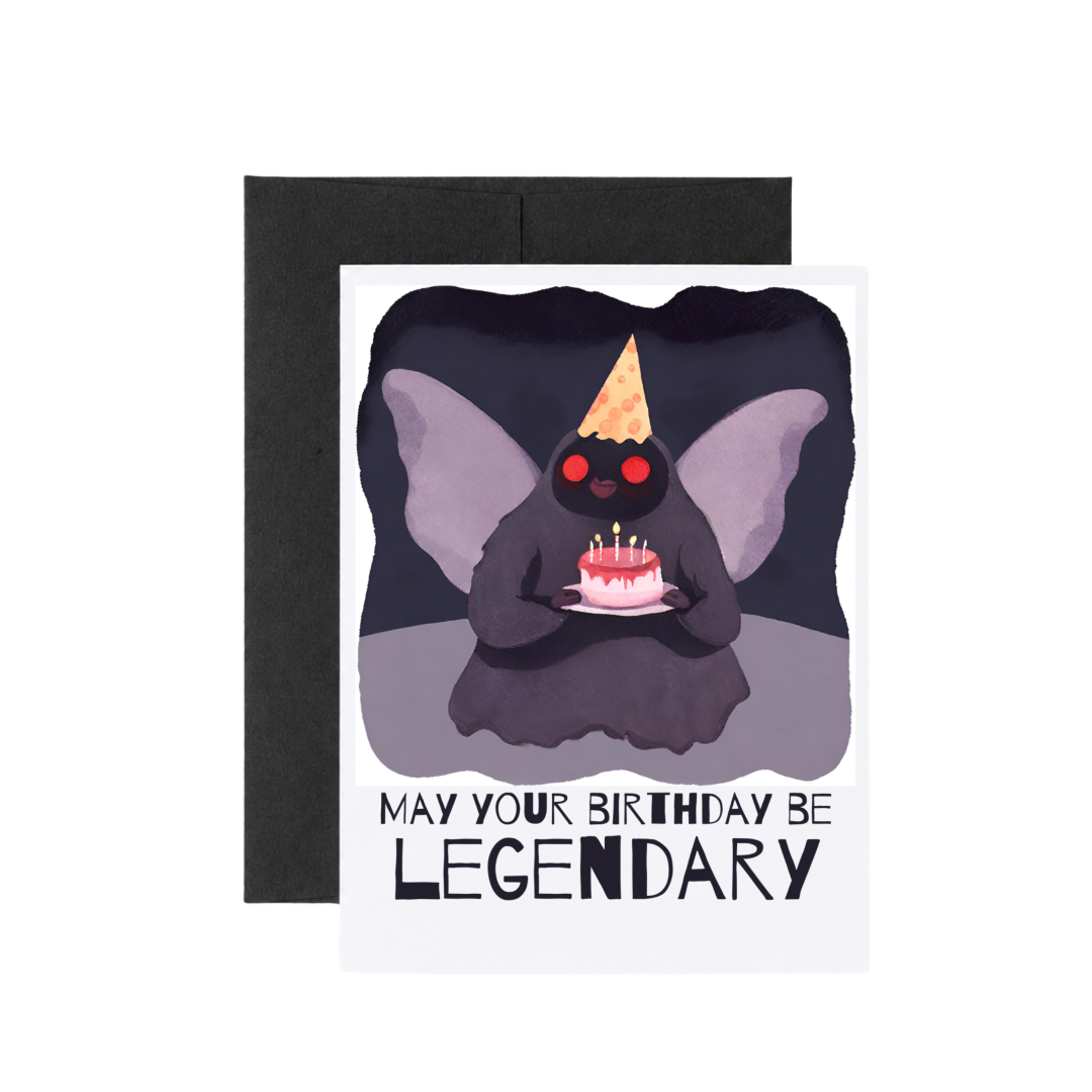 Mothman Cryptid Funny Birthday Card 5x7