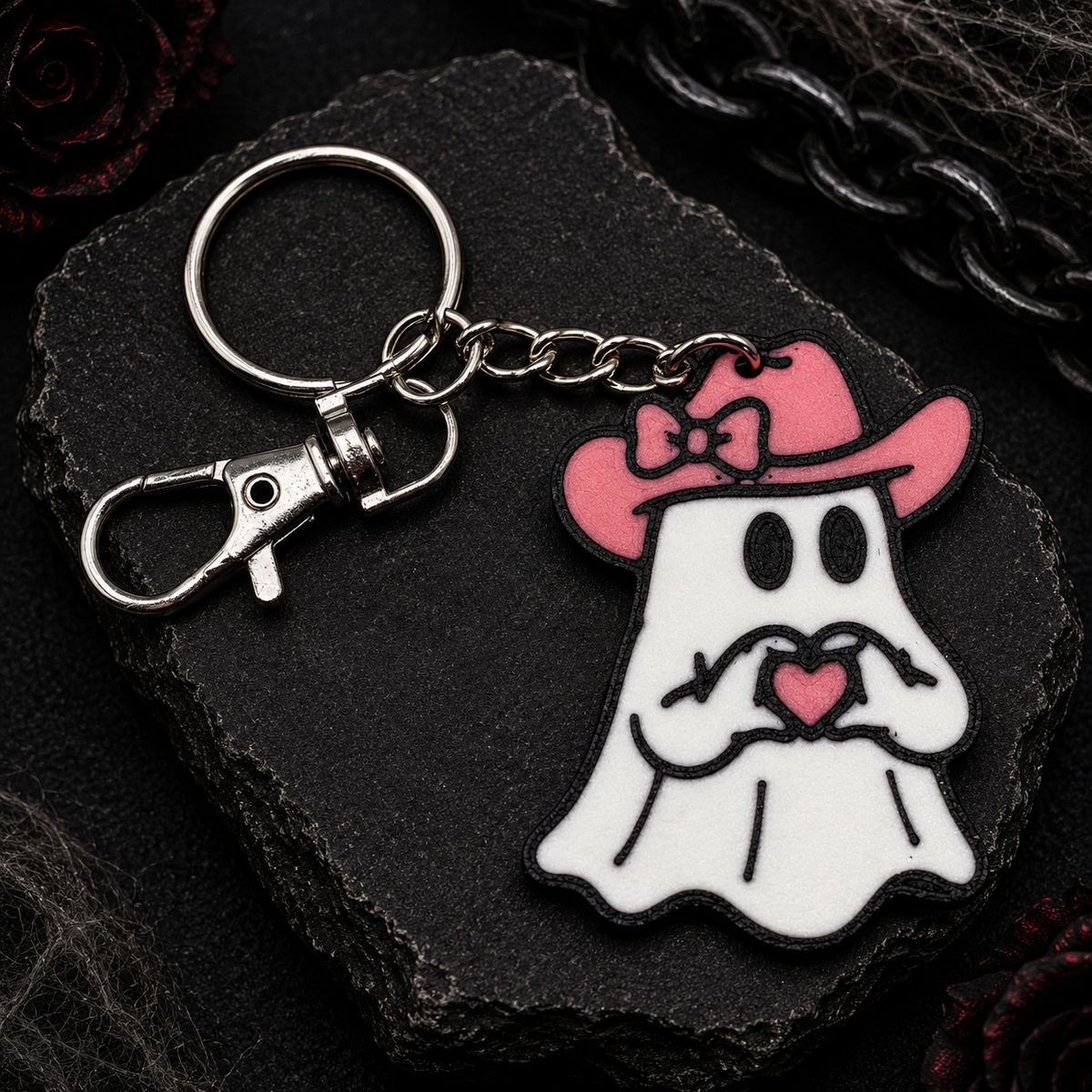 Cowgirl Ghost love Keychain