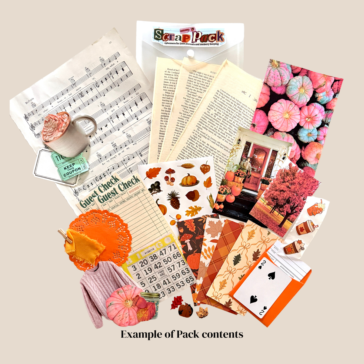 Junk Journal Scrap Pack | Autumn Ephemera