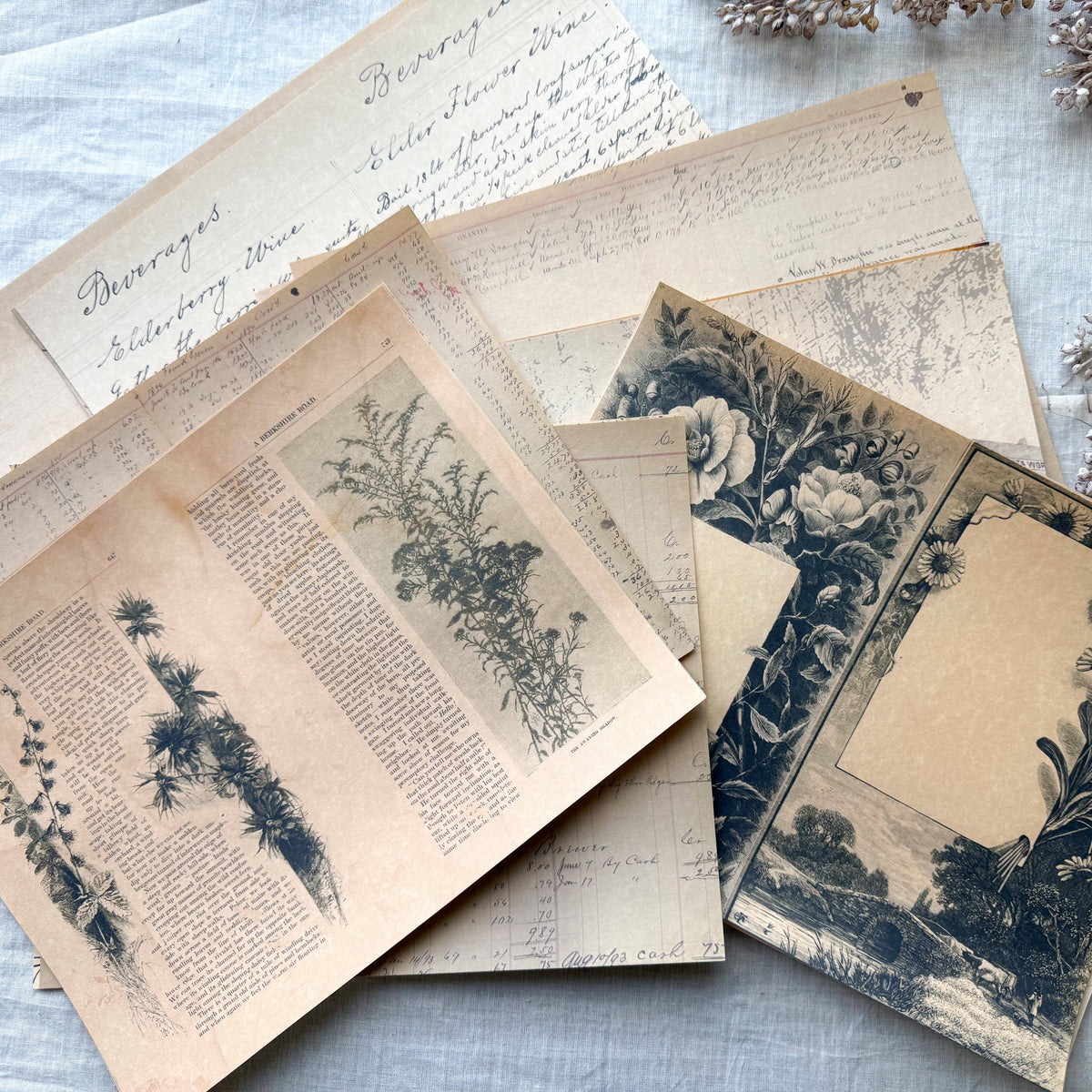 Junk Journal Page Pack- Signature Pages, Journal Making Kit