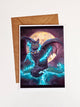 Halloween Greeting Card. Black Cat Witch Spellbook