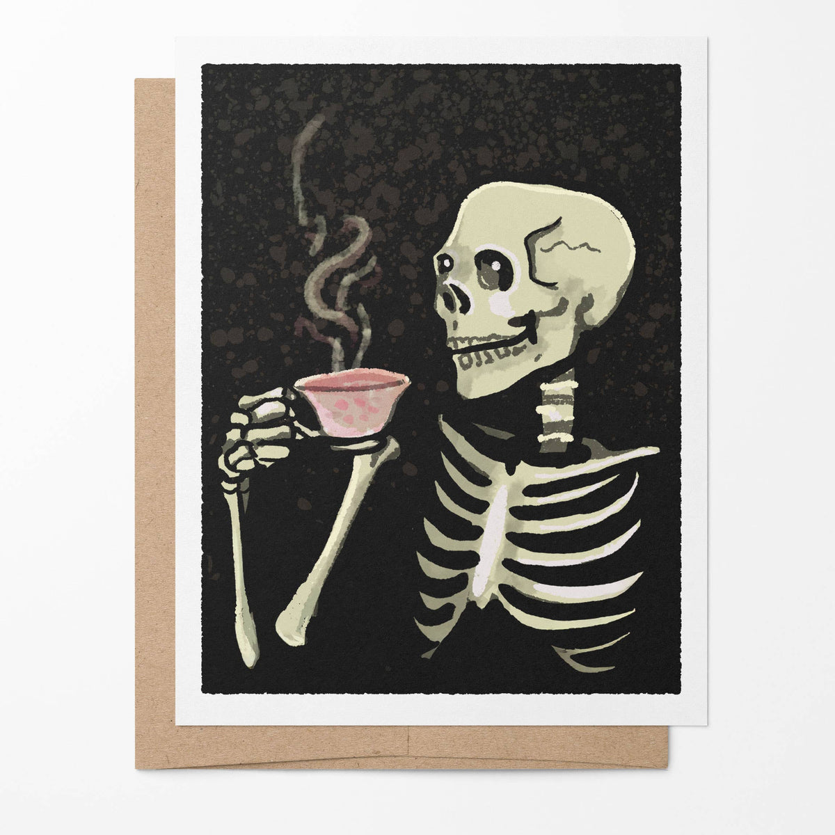 Skeleton Tea Party - Blank Halloween Notecards