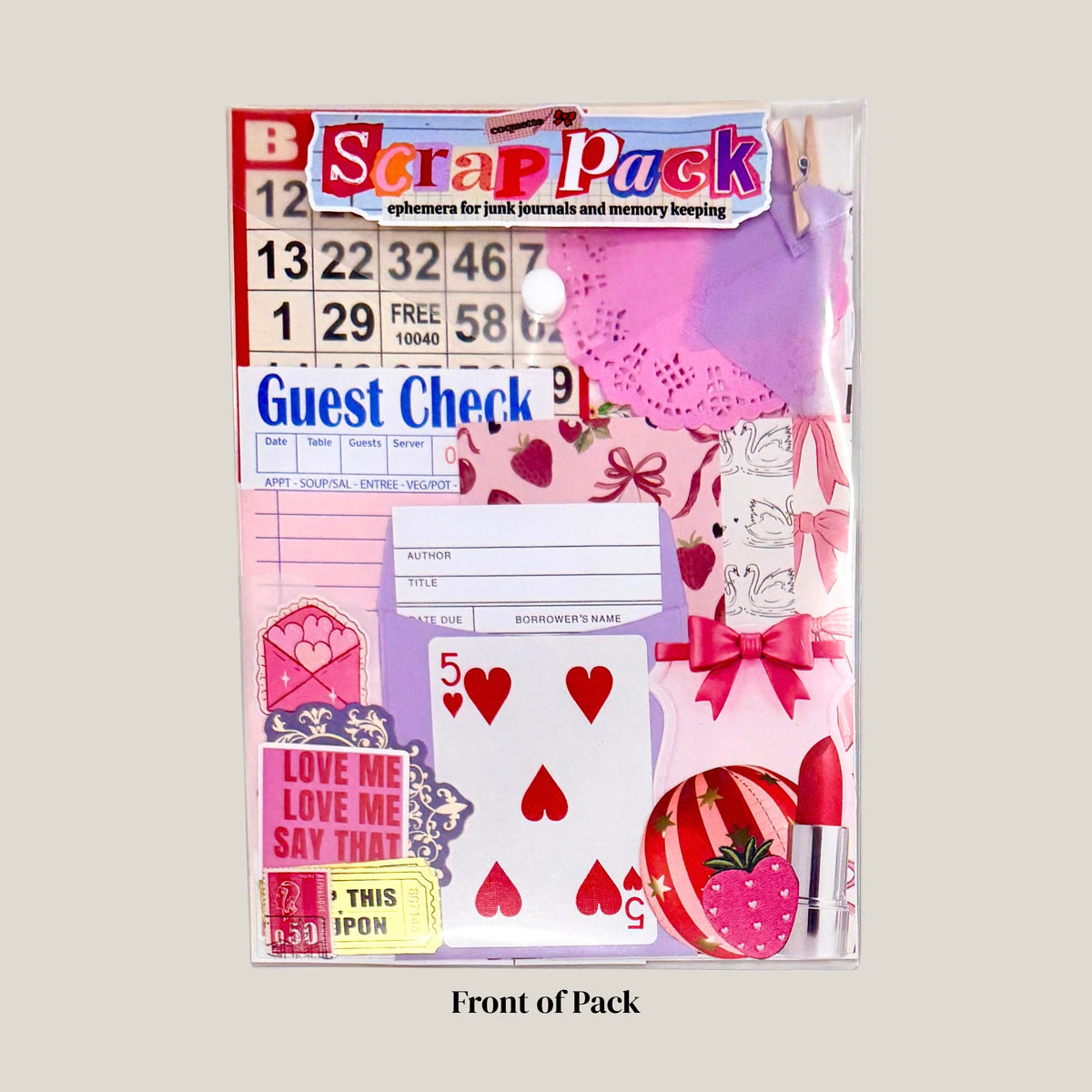 Junk Journal Scrap Pack | Coquette Ephemera