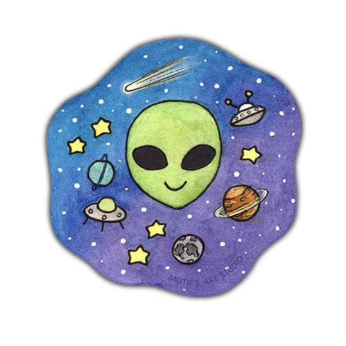 Space Alien Sticker (Glow-in-the-dark)