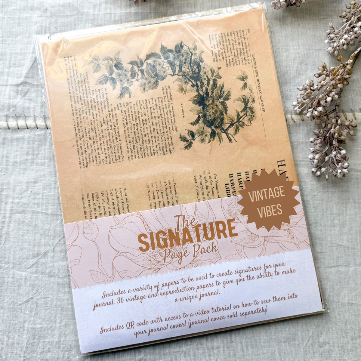 Junk Journal Page Pack- Signature Pages, Journal Making Kit