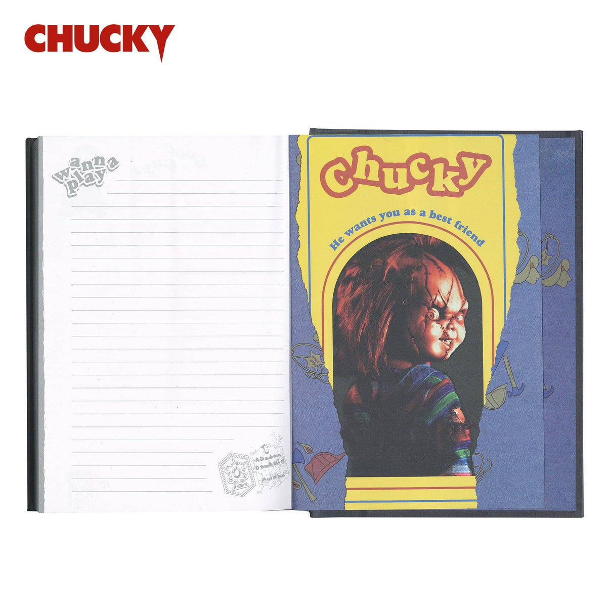 Child's Play Chucky VHS-Style Hardcover Notebook