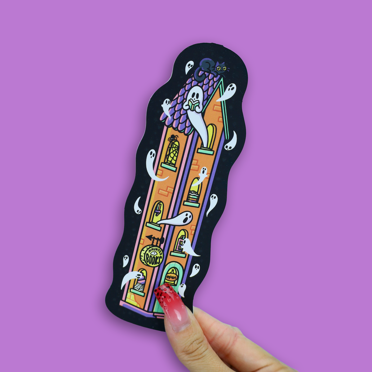 Haunted House Bookstore, Cute Ghosts, Bookmark
