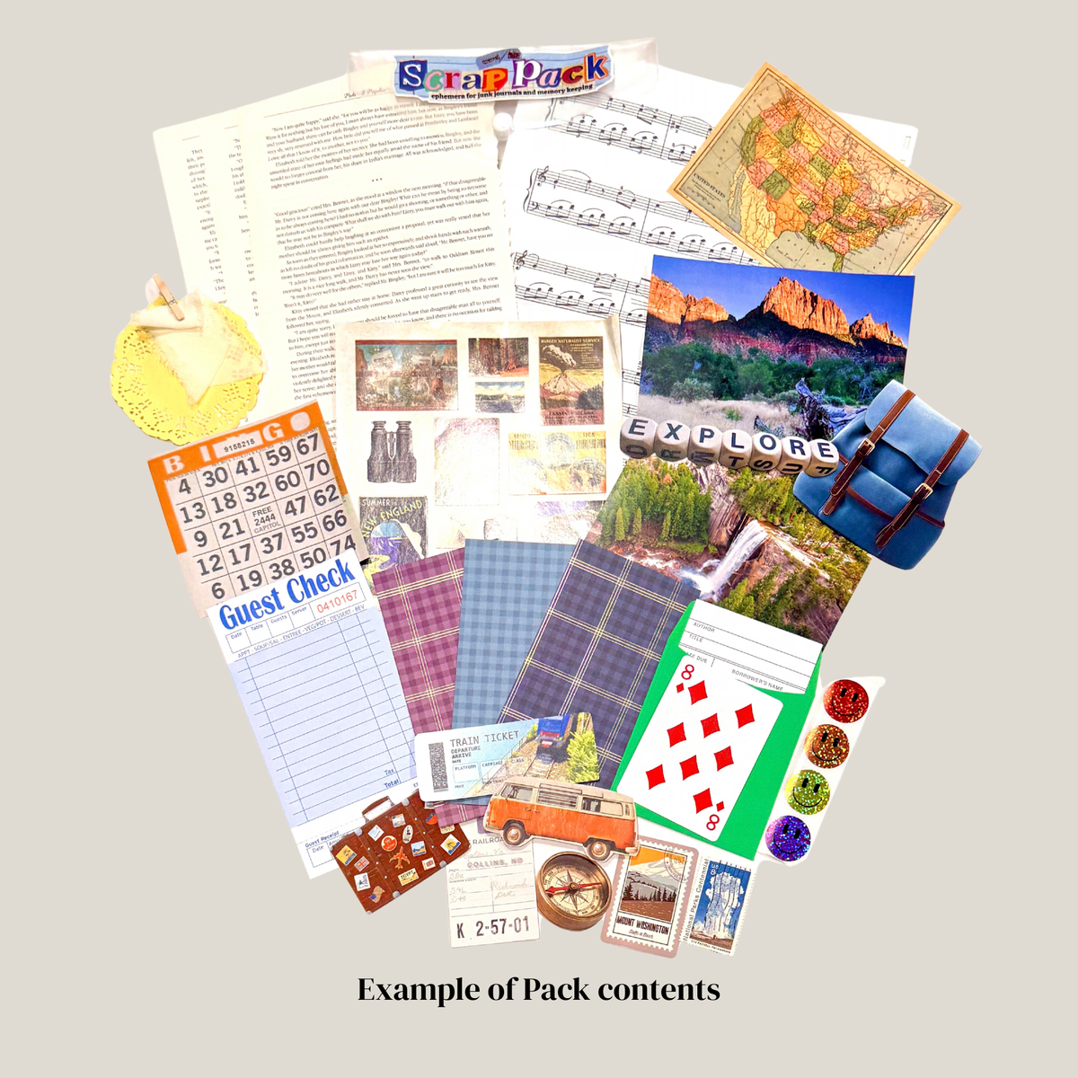Junk Journal Scrap Pack | Travel Ephemera