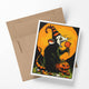 Possum Party - Retro Halloween Possum and Pumpkin Notecard Rat Candy