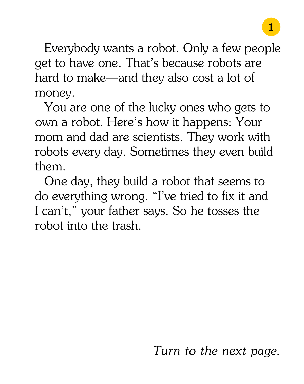 Your Very Own Robot, Children's Book