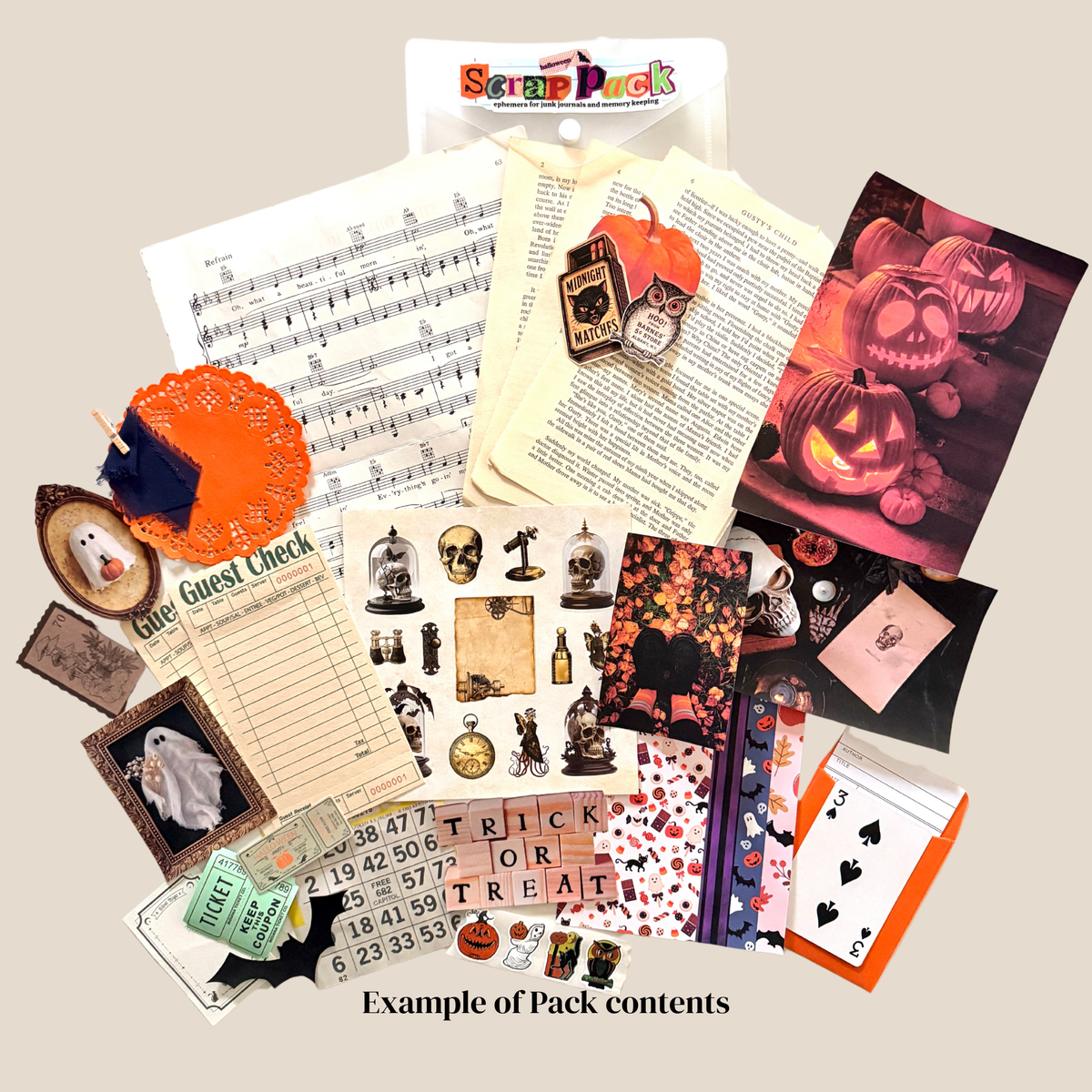 Junk Journal Scrap Pack | Halloween Ephemera