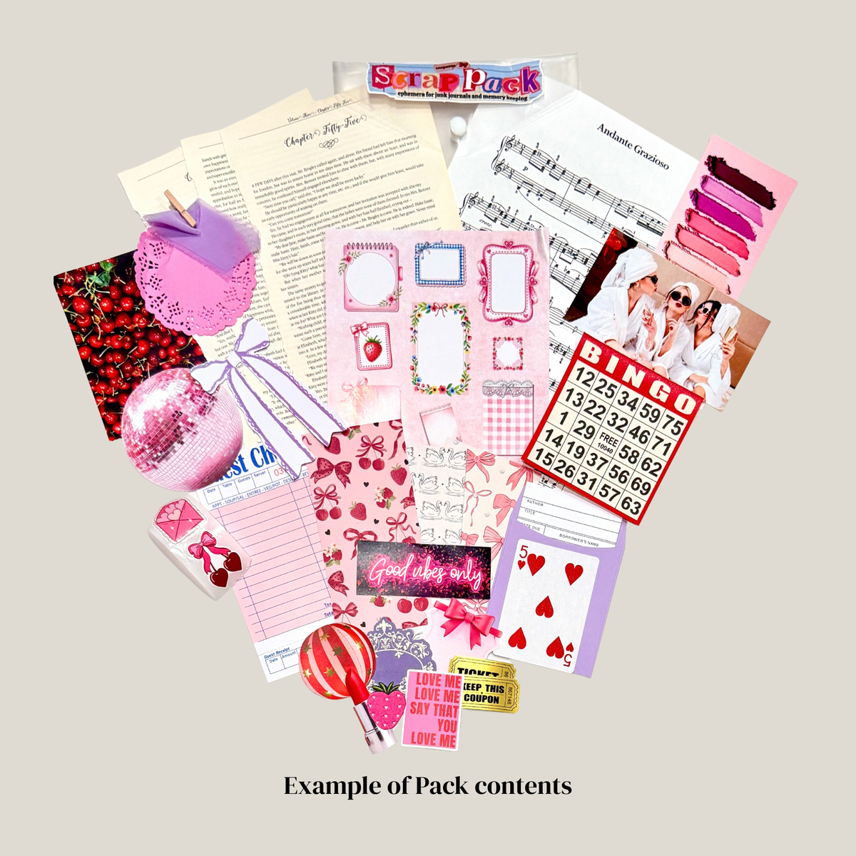 Junk Journal Scrap Pack | Coquette Ephemera