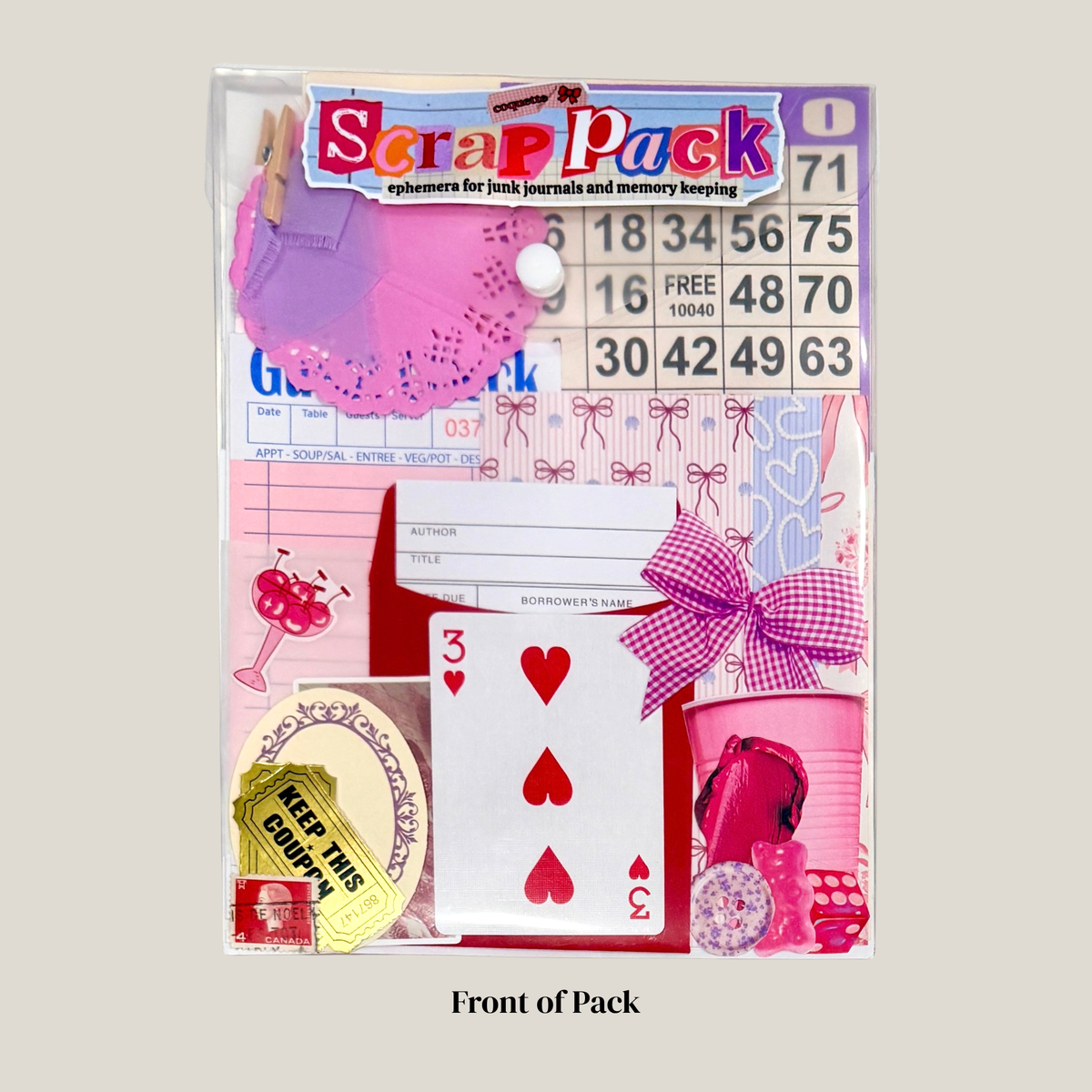 Junk Journal Scrap Pack | Coquette Ephemera