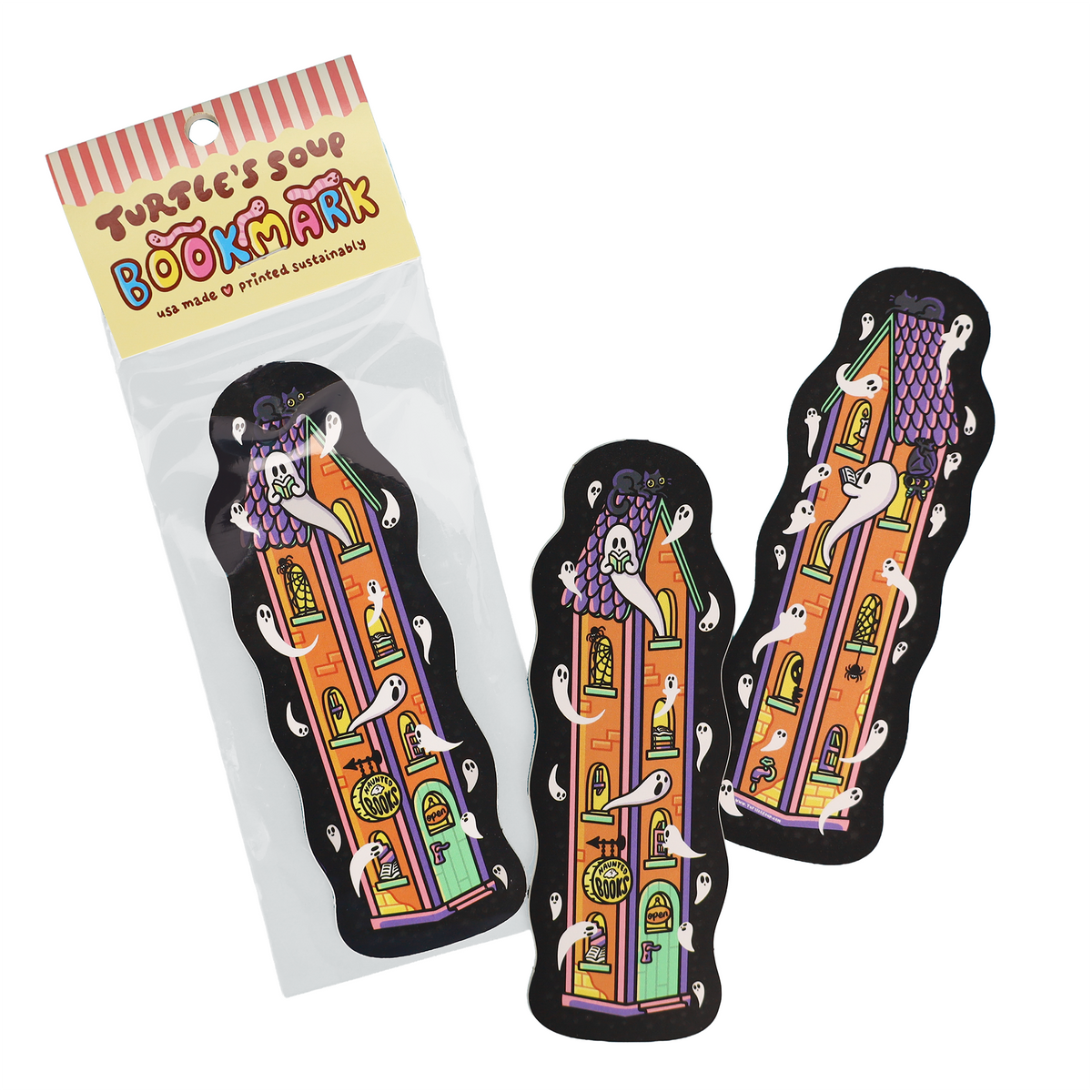 Haunted House Bookstore, Cute Ghosts, Bookmark