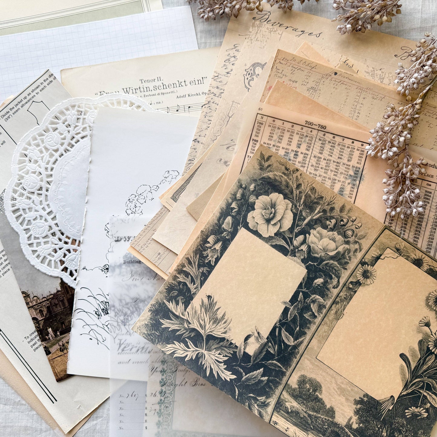 Junk Journal Page Pack- Signature Pages, Journal Making Kit