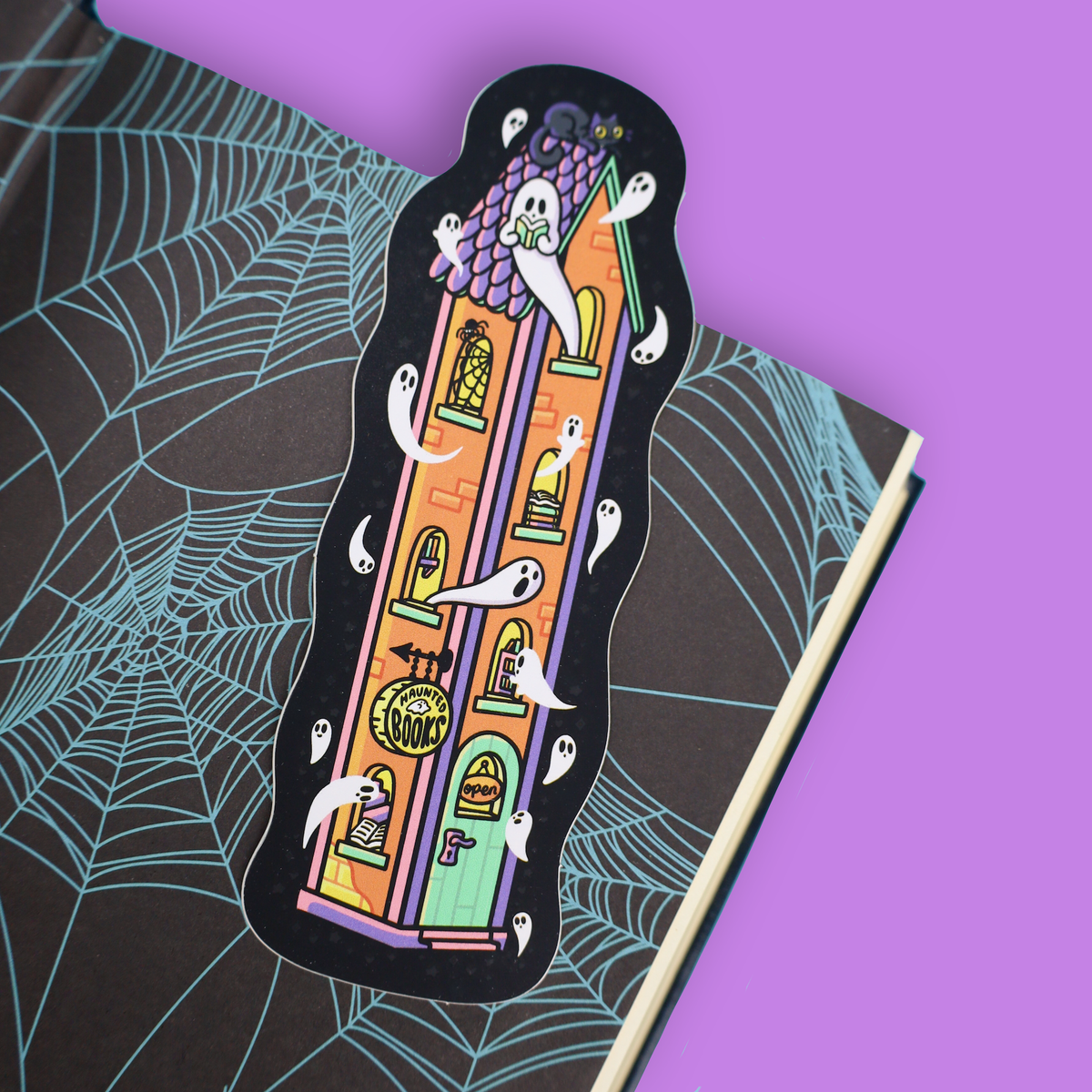 Haunted House Bookstore, Cute Ghosts, Bookmark