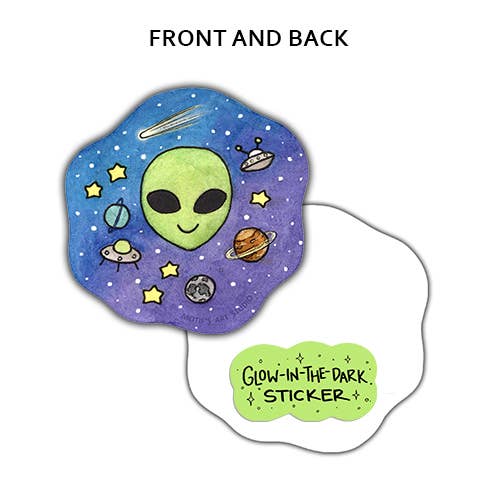 Space Alien Sticker (Glow-in-the-dark)