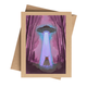 Purple Mothman Forest Space Ship Brown Kraft Notecard