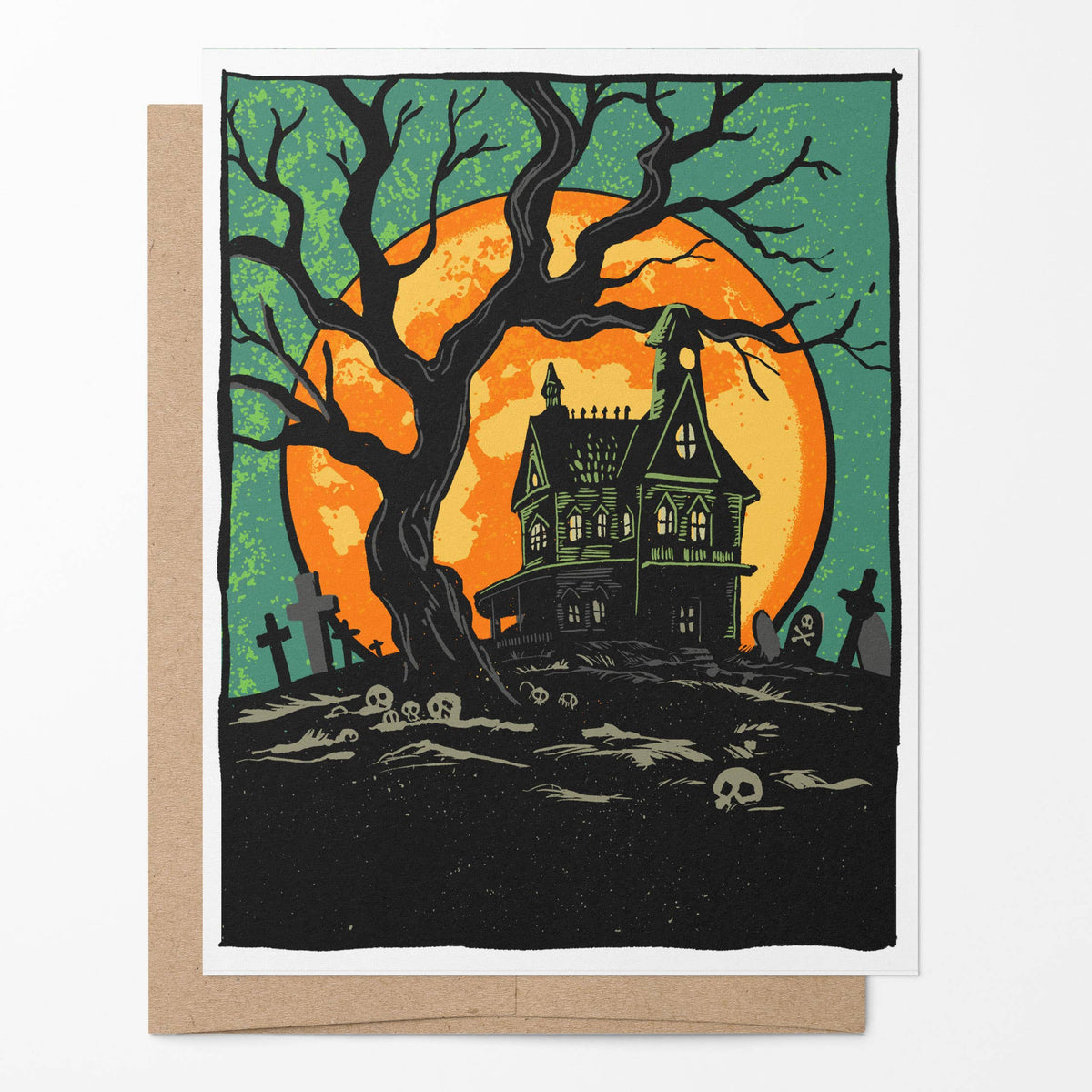 Haunted House - Blank Halloween Notecards