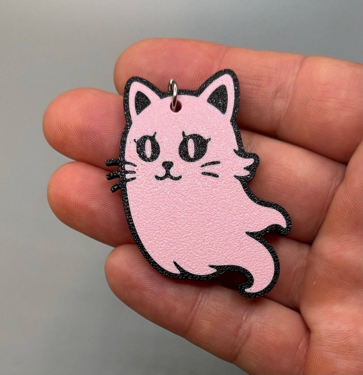 Ghost Cat Keychain