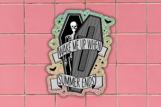 Summerween Sticker, Wake Me Up When Summer Ends