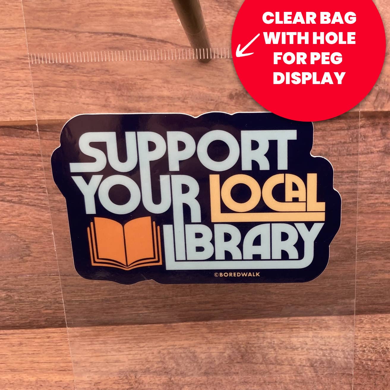Support Your Local Library Die Cut Sticker