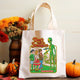 Don't Talk to Strangers Retro Alien Halloween Canvas Tote