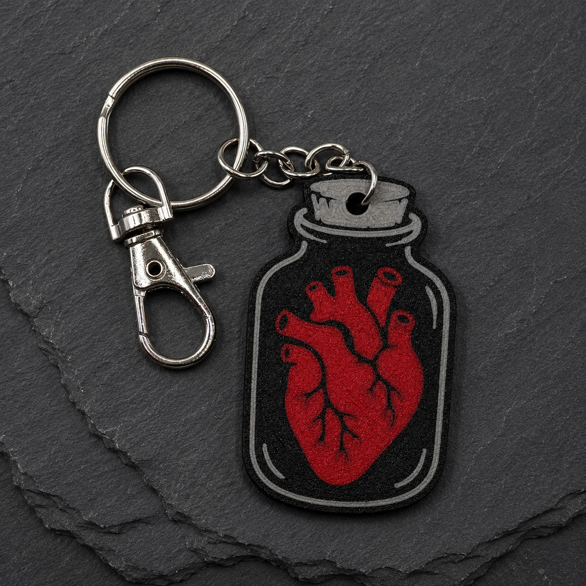 Preserved Heart in a Jar Keychain