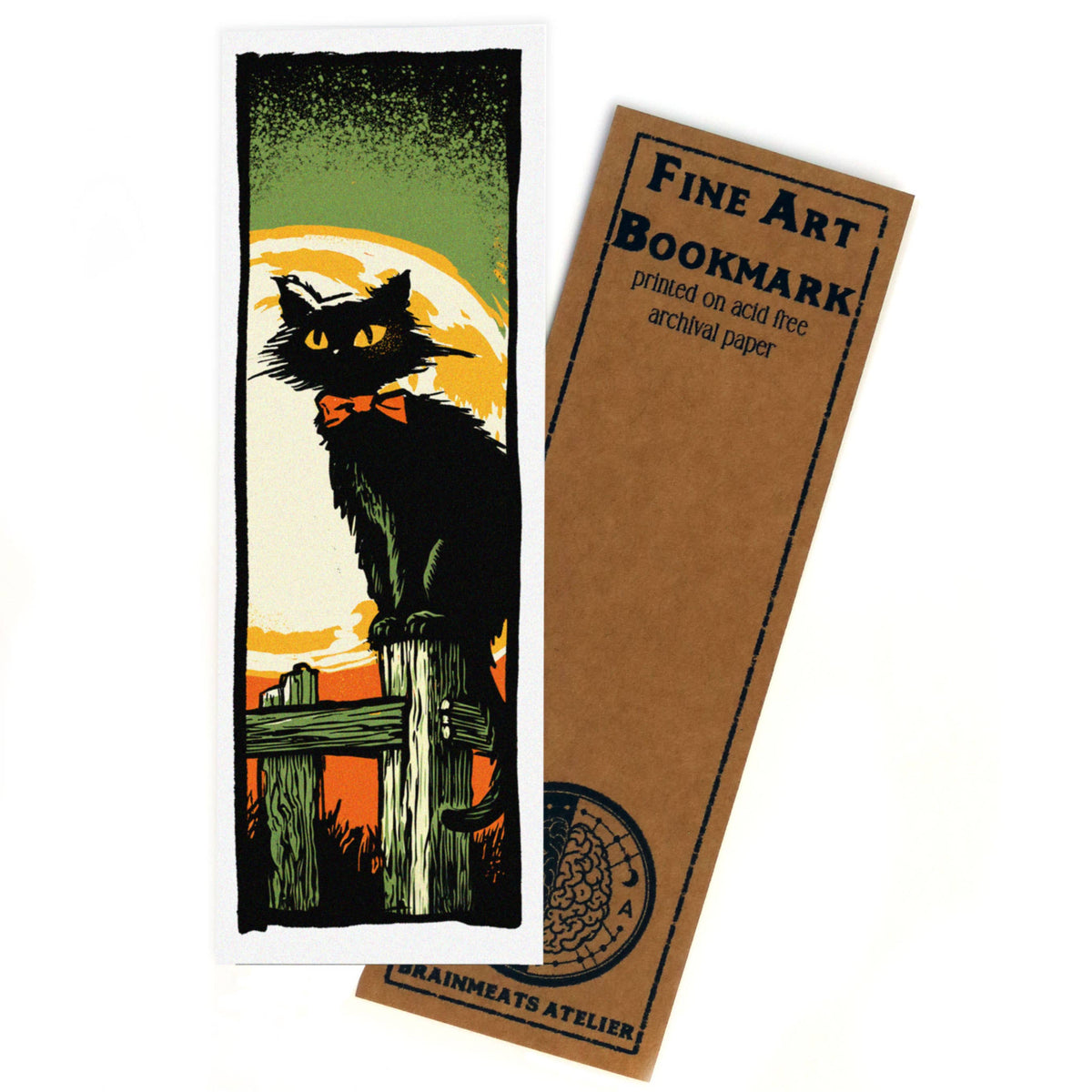 On the Fence – Witchy Halloween Black Cat Bookmark