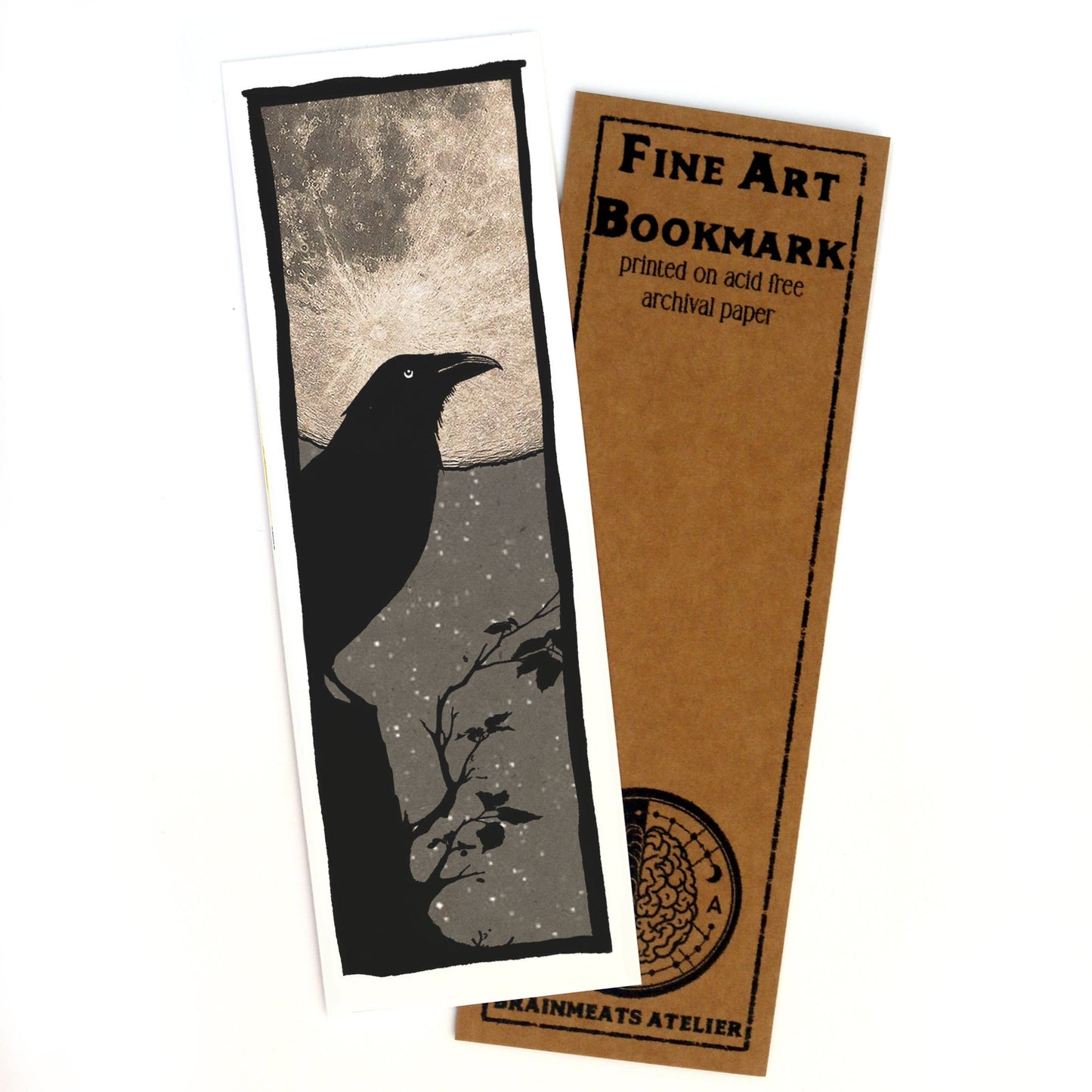Nevermore – Gothic Raven & Moon Bookmark