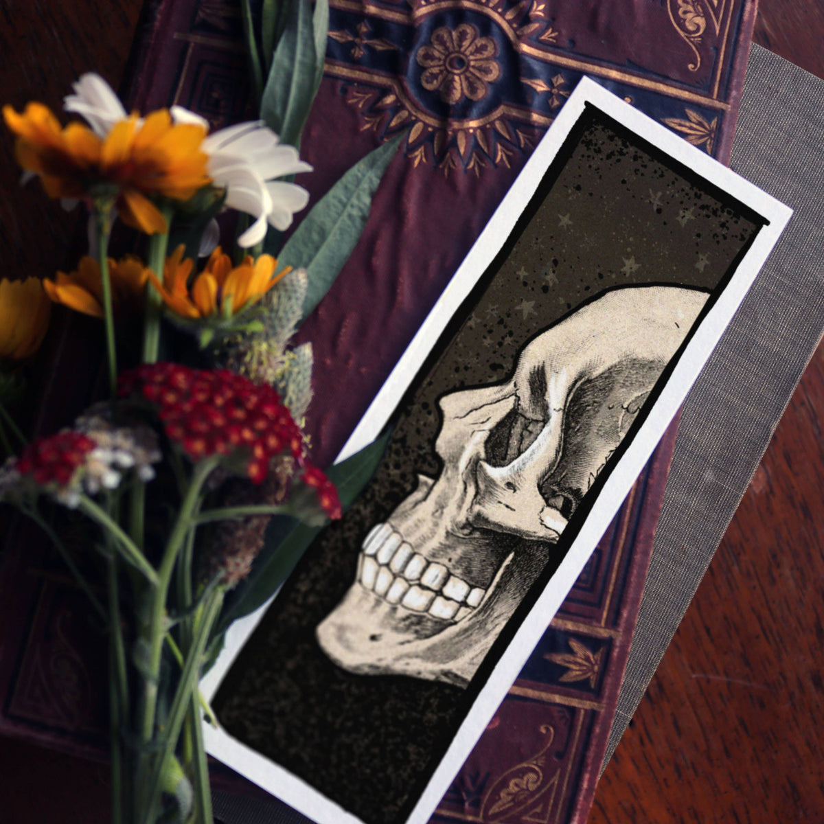 Human Skull Bookmark – Digital Collage from Vintage Sources