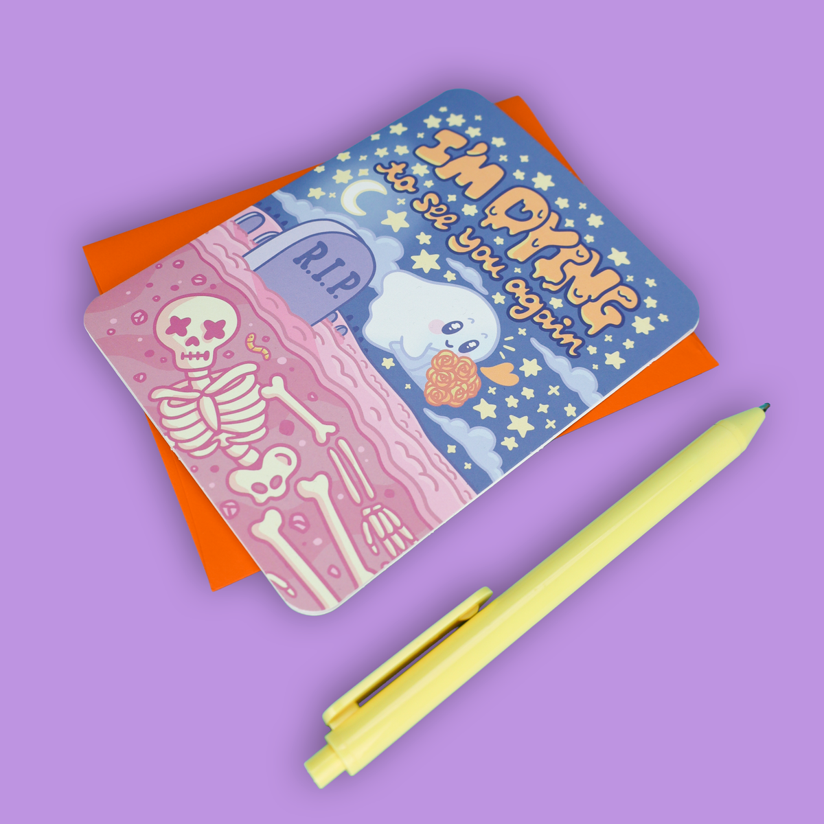 Dying to See You Snow Ghost Halloween Card