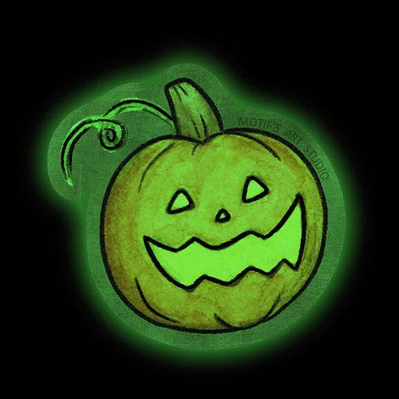 Mini Jack-O-Lanern Sticker (Glow-in-the-dark)