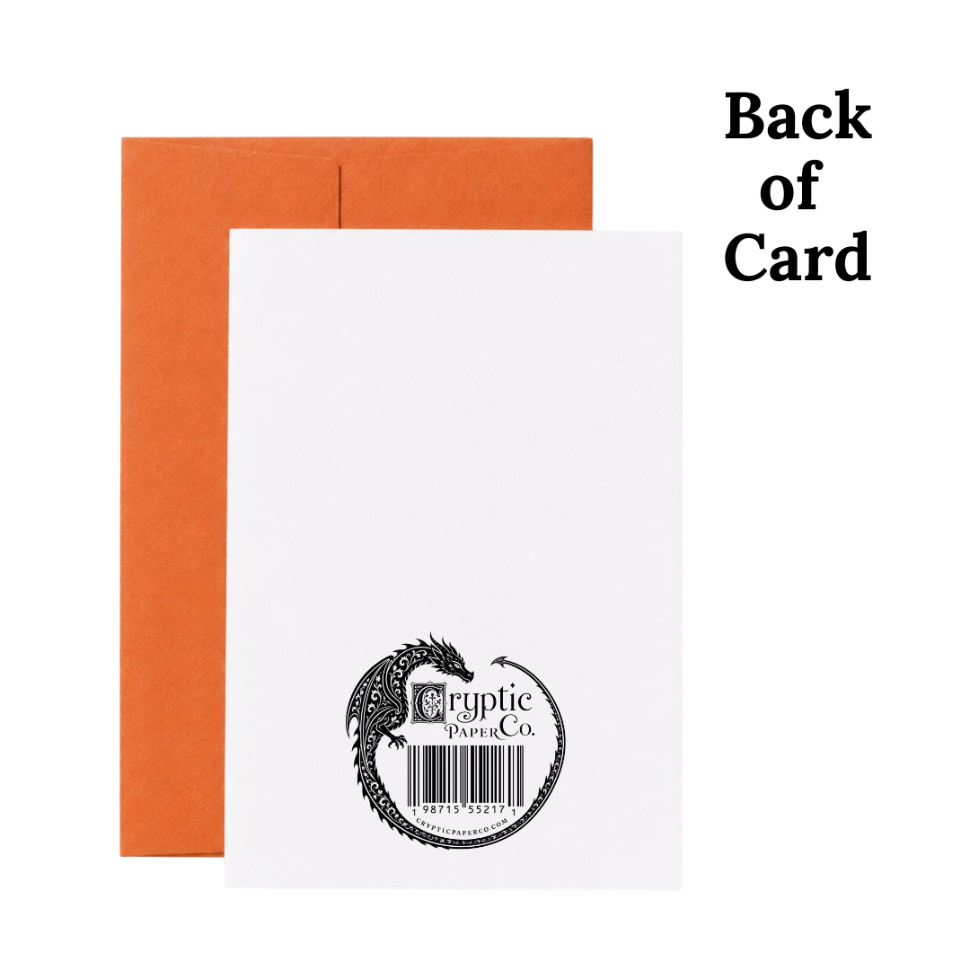 Floral Ghost Halloween Card with Orange Envelope