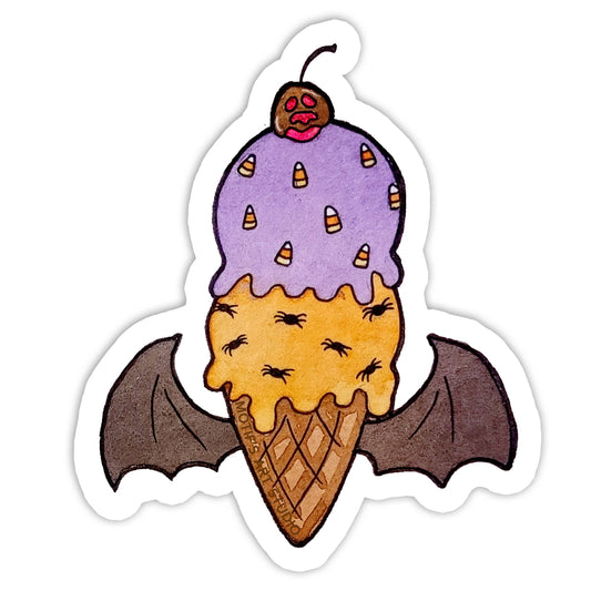 Bat Wings Ice Cream Sticker