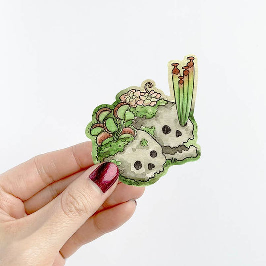 Skulls with Carnivorous Plants Sticker