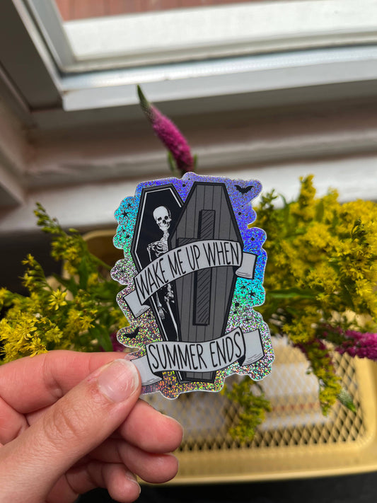Summerween Sticker, Wake Me Up When Summer Ends